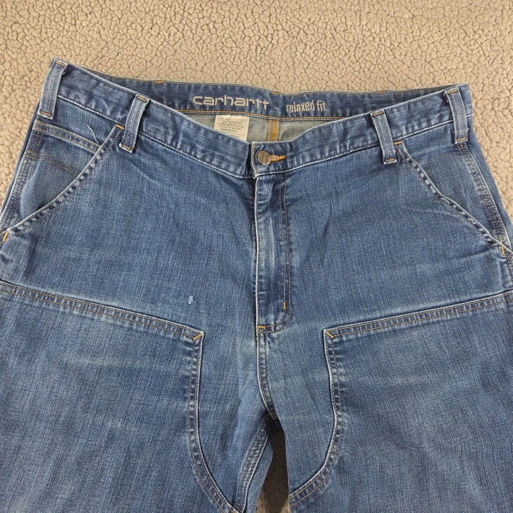 Carhartt Jeans‎ Mens 40 Relaxed Straight Rugged Flex Double Front Denim Dungaree
